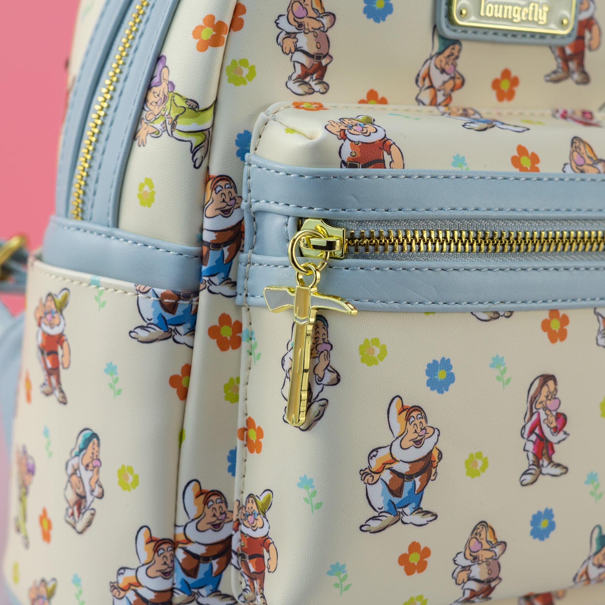 Loungefly x Disney Snow White and the Seven Dwarfs Blue AOP Mini Backpack - GeekCore