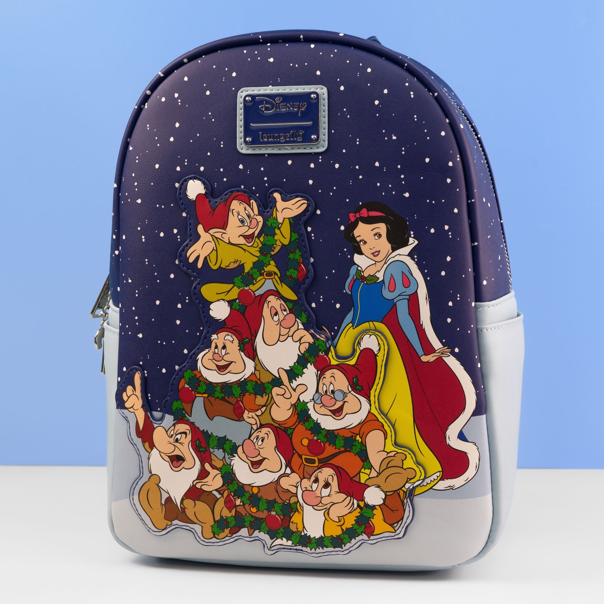 Loungefly x Disney Snow White and the Seven Dwarfs Christmas Scene Backpack - GeekCore