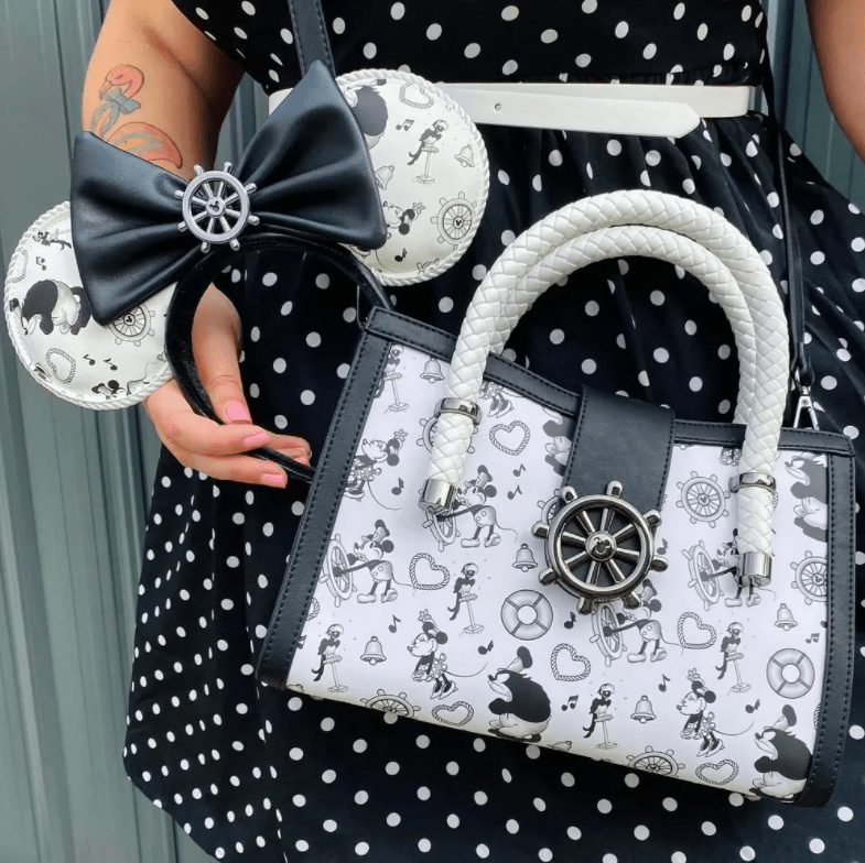 Loungefly x Disney Steamboat Willie All Over Print Crossbody Bag - GeekCore