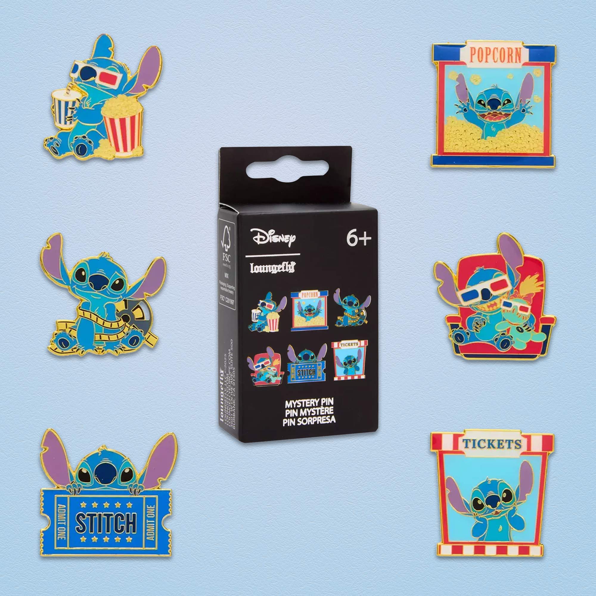 Loungefly x Disney Stitch at the Movies Blind Box Mystery Pin - GeekCore