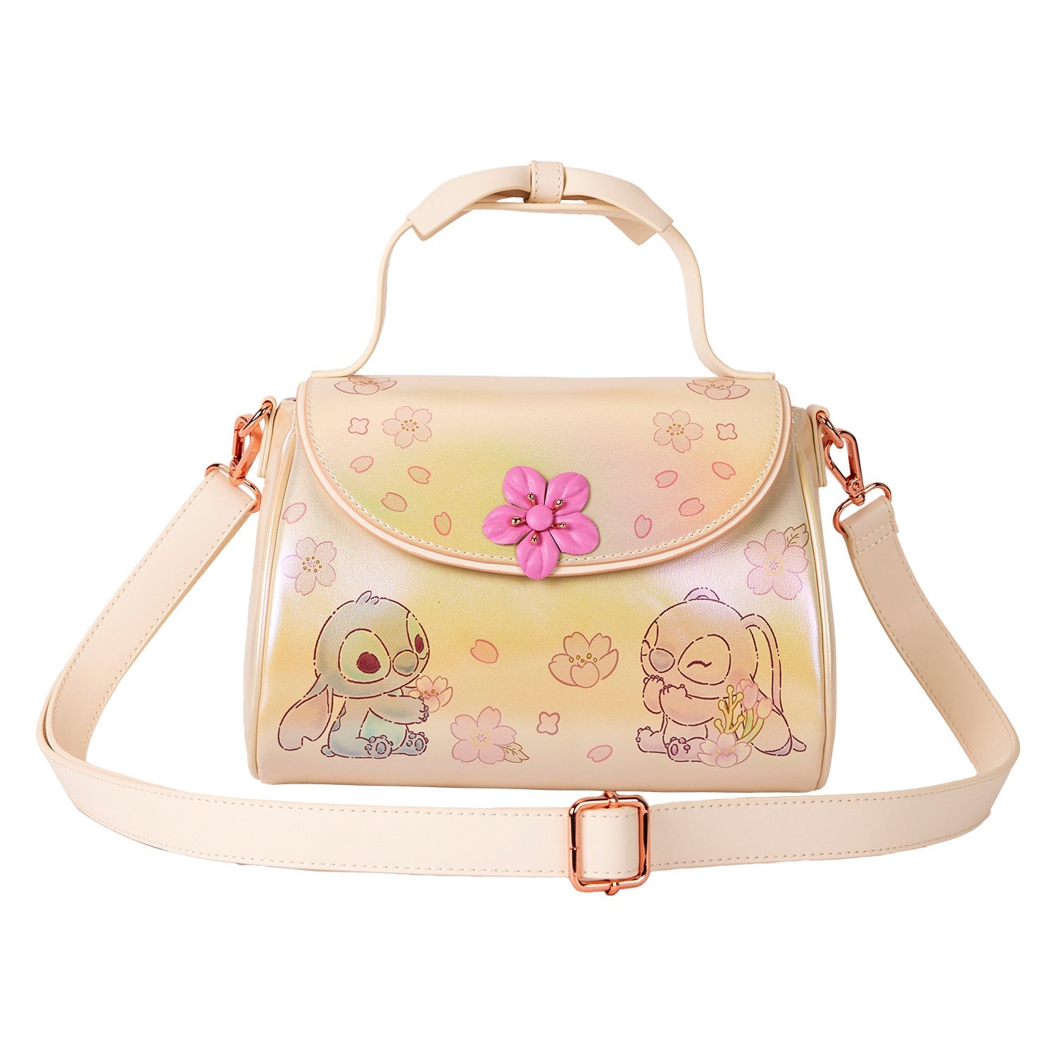 Loungefly x Disney Stitch Cherry Blossom Bow Handle Crossbody Bag - GeekCore