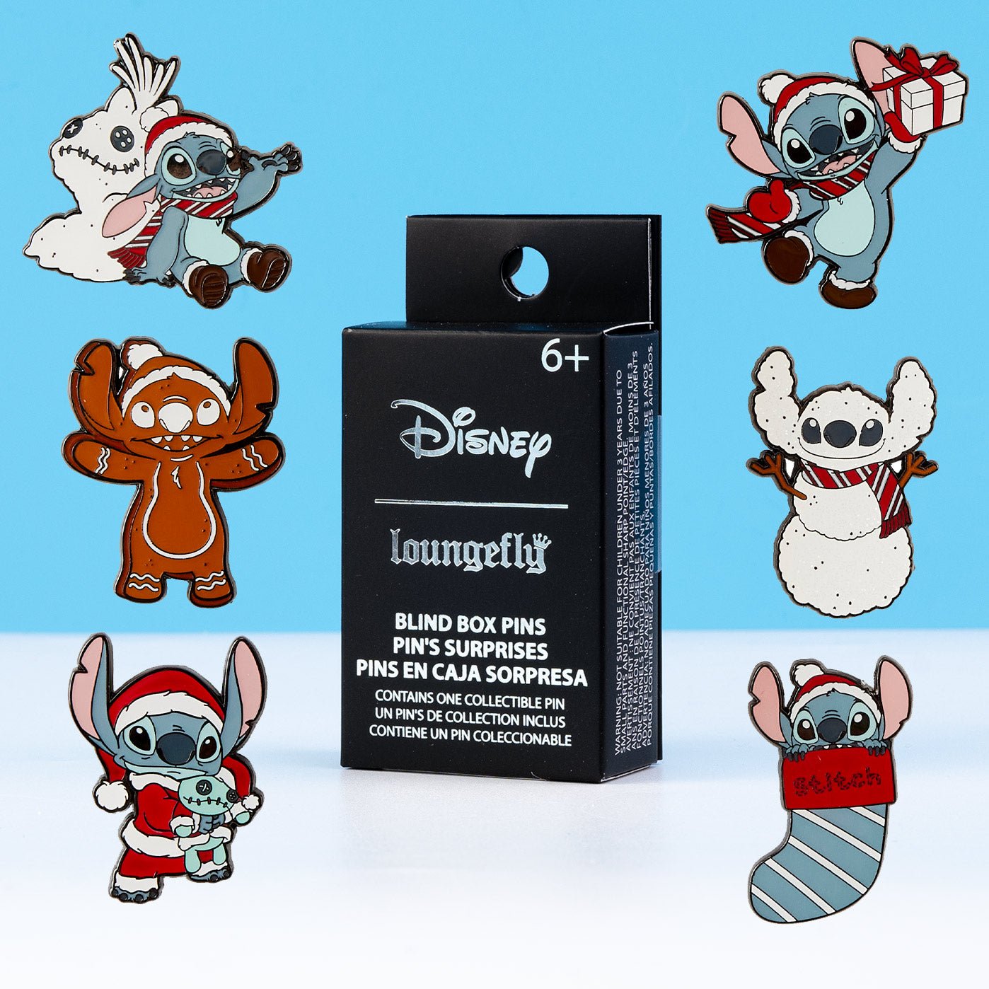 Loungefly x Disney Stitch Holiday Mystery Box Pin Set - GeekCore