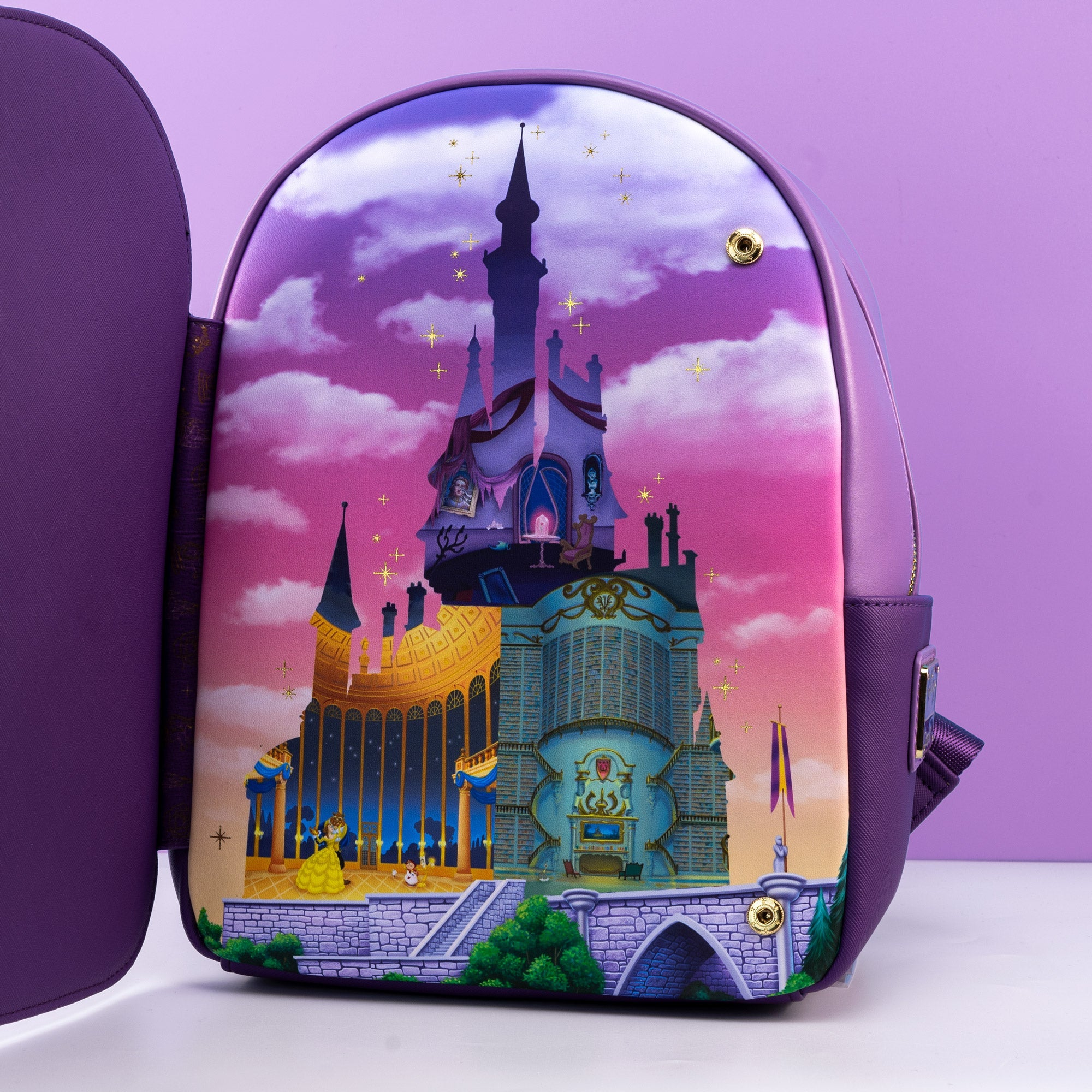Loungefly x Disney The Beauty and The Beast Castle Window Mini Backpack - GeekCore