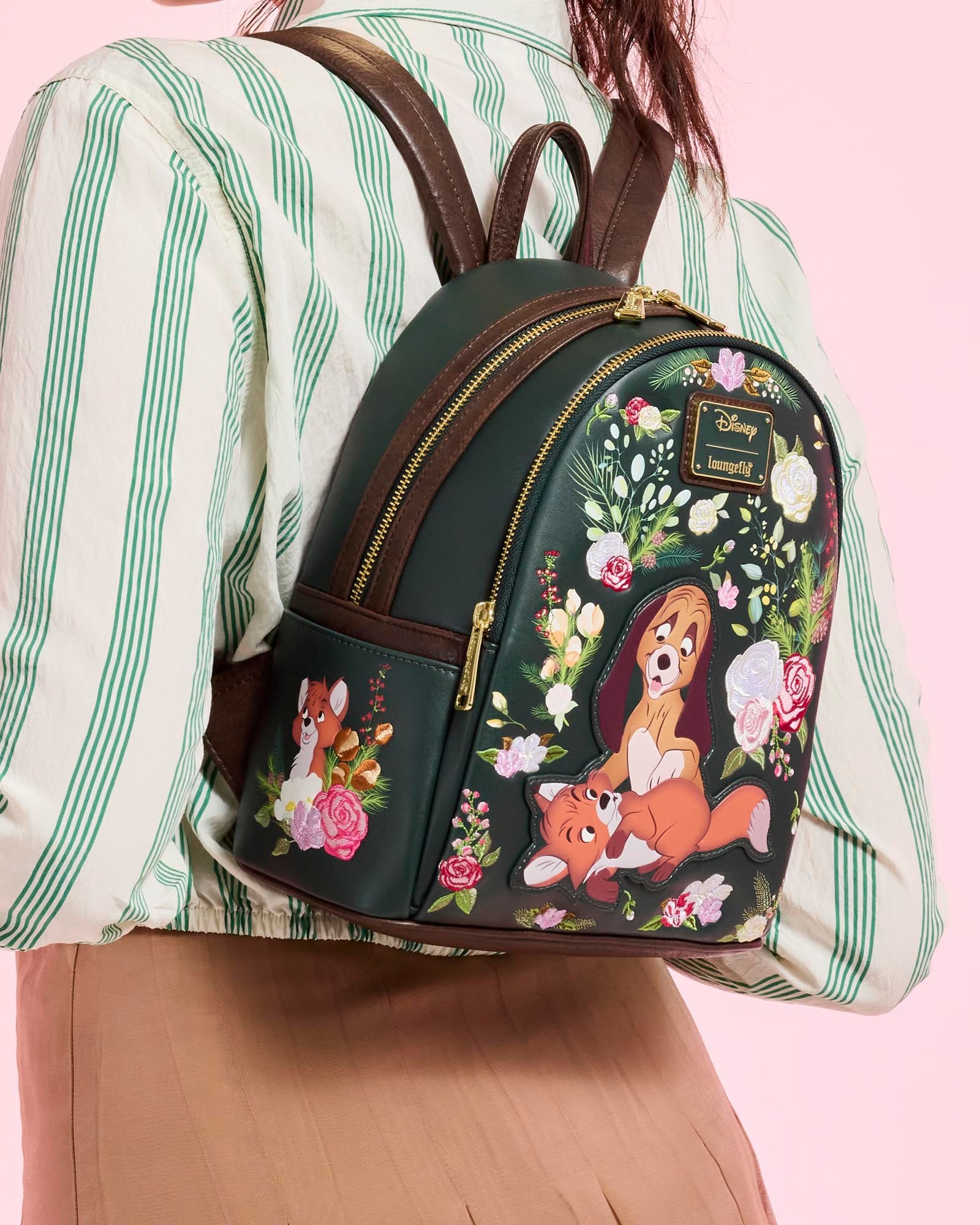 Loungefly x Disney The Fox And The Hound Floral Mini Backpack - GeekCore