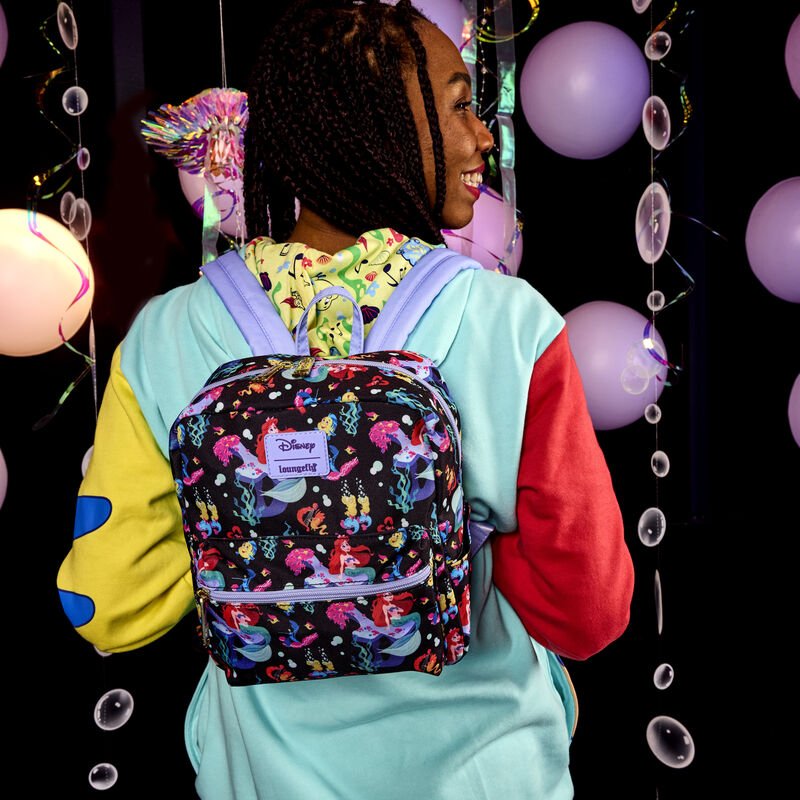 Loungefly x Disney The Little Mermaid Life is The Bubbles AOP Nylon Backpack - GeekCore