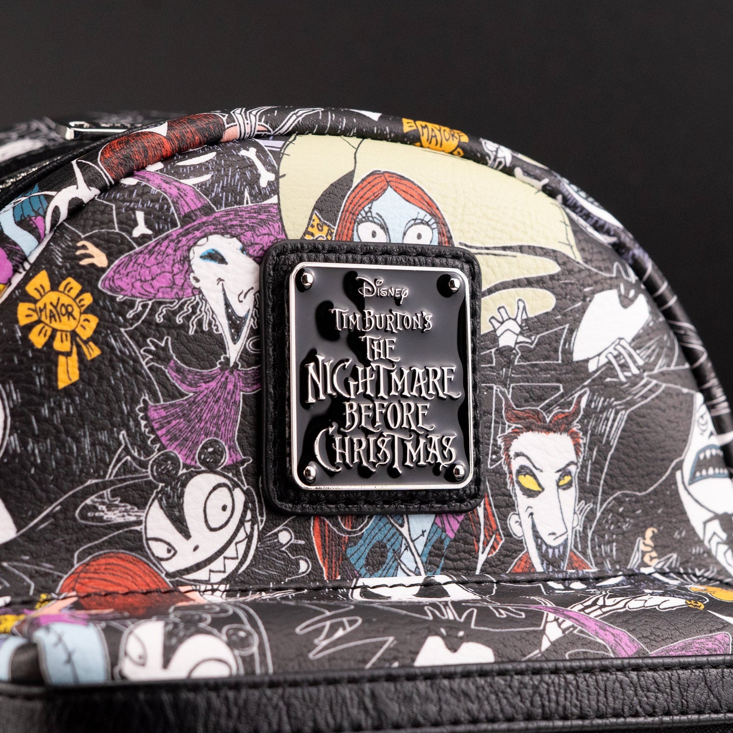 Loungefly x Disney The Nightmare Before Christmas Character All Over Print Mini Backpack - GeekCore