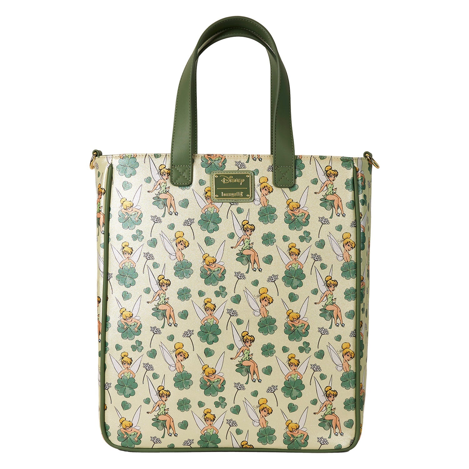 Loungefly x Disney Tinker Bell Four - Leaf Clover Tote Bag with Coin Bag - GeekCore