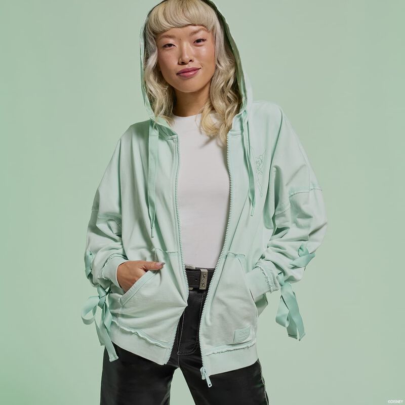 Loungefly x Disney Tinker Bell Ribbon Unisex Zip Hoodie - GeekCore