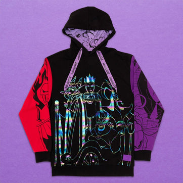 Loungefly x Disney Villains Color Block Hooded Sweatshirt - GeekCore