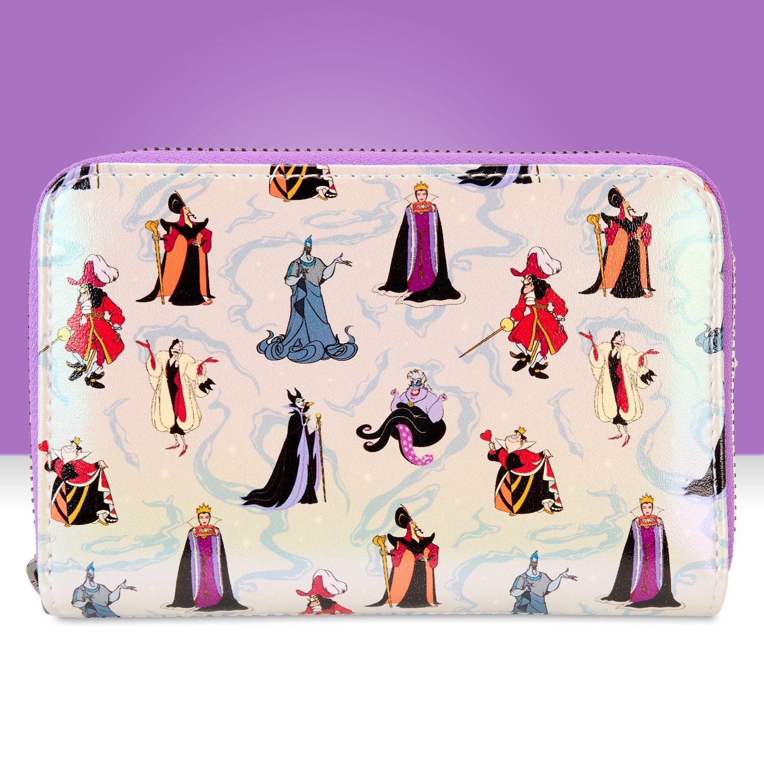 Loungefly x Disney Villains Iridescent Zip Around Wallet - GeekCore