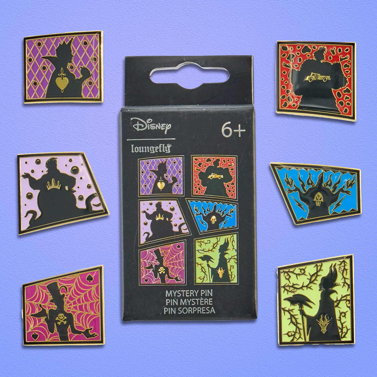 Loungefly x Disney Villains Silhouette Puzzle Blind Box Mystery Pin - GeekCore