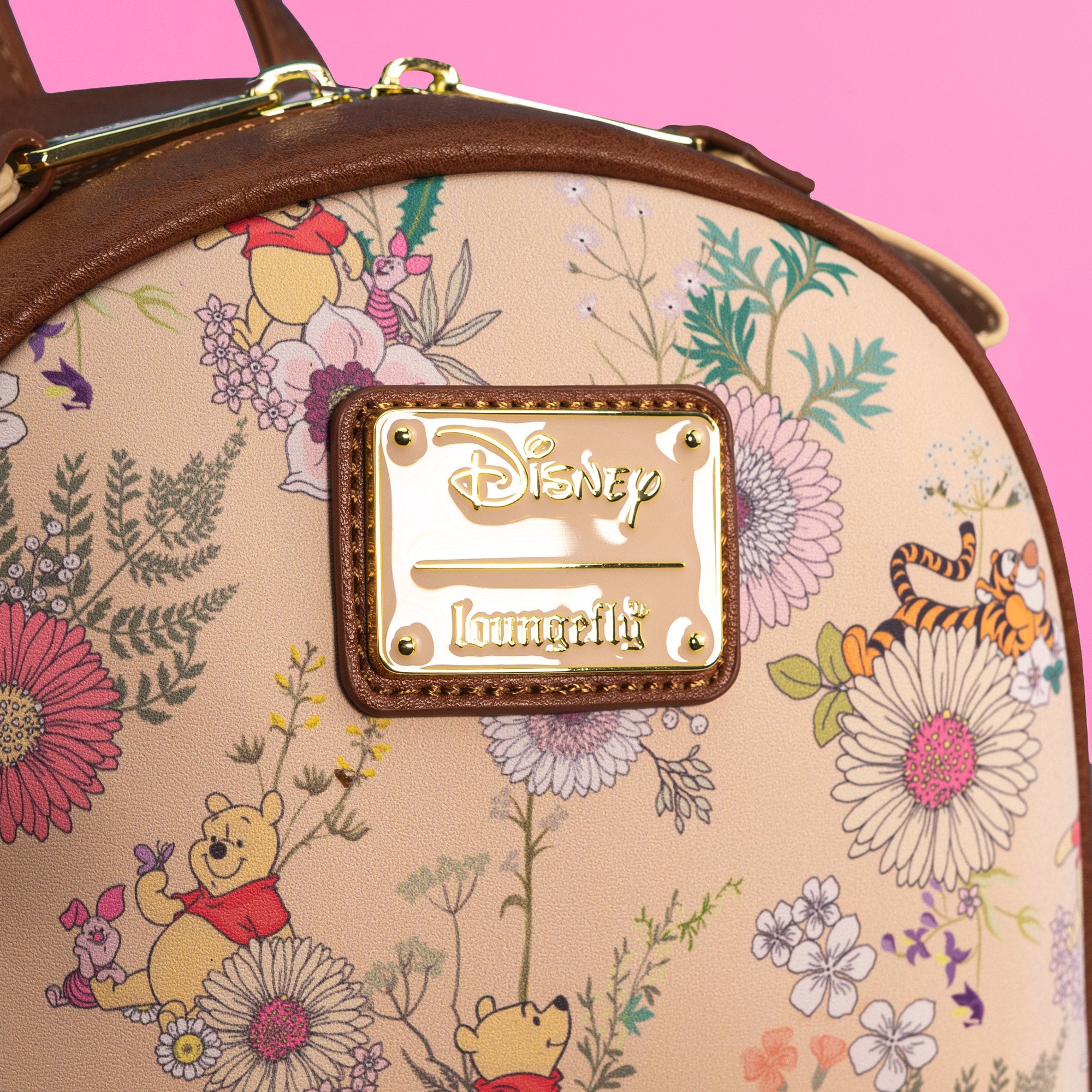 Loungefly x Disney Winnie the Pooh Floral Print Flap Pocket Mini Backpack - GeekCore