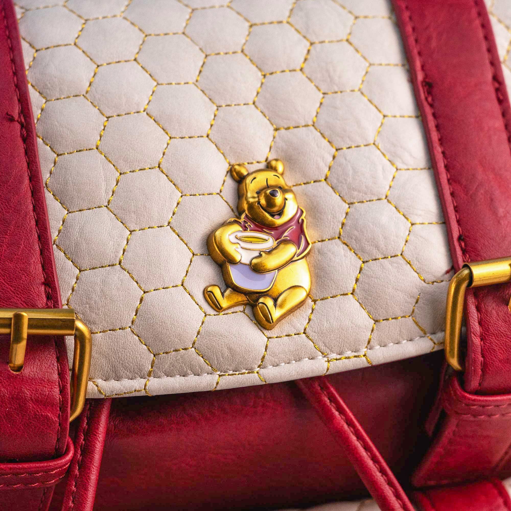 Loungefly x Disney Winnie the Pooh Minimalist Quilted Honeycomb Mini Backpack - GeekCore
