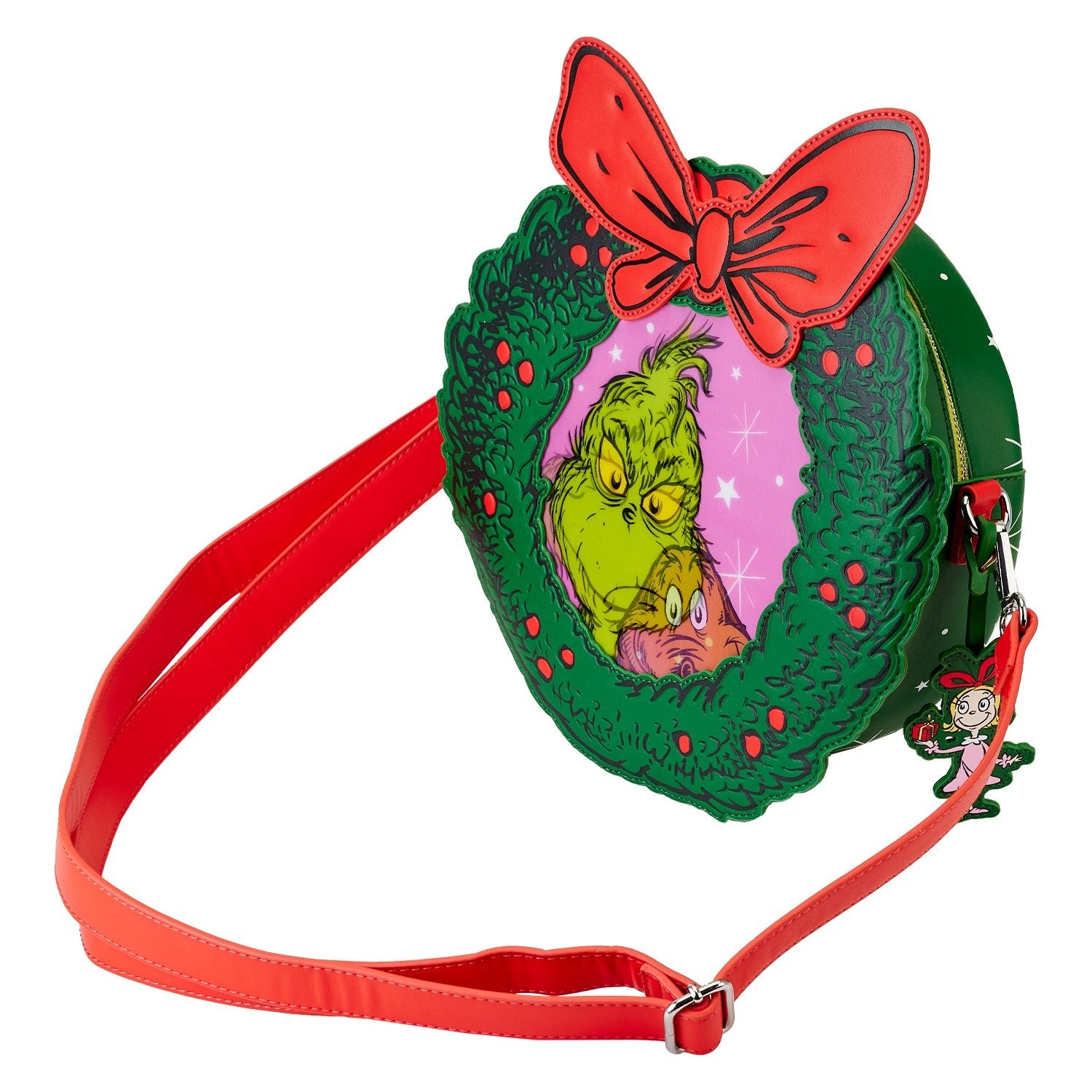 Loungefly x Dr Seuss Grinch Holiday Wreath Figural Crossbody Bag - GeekCore