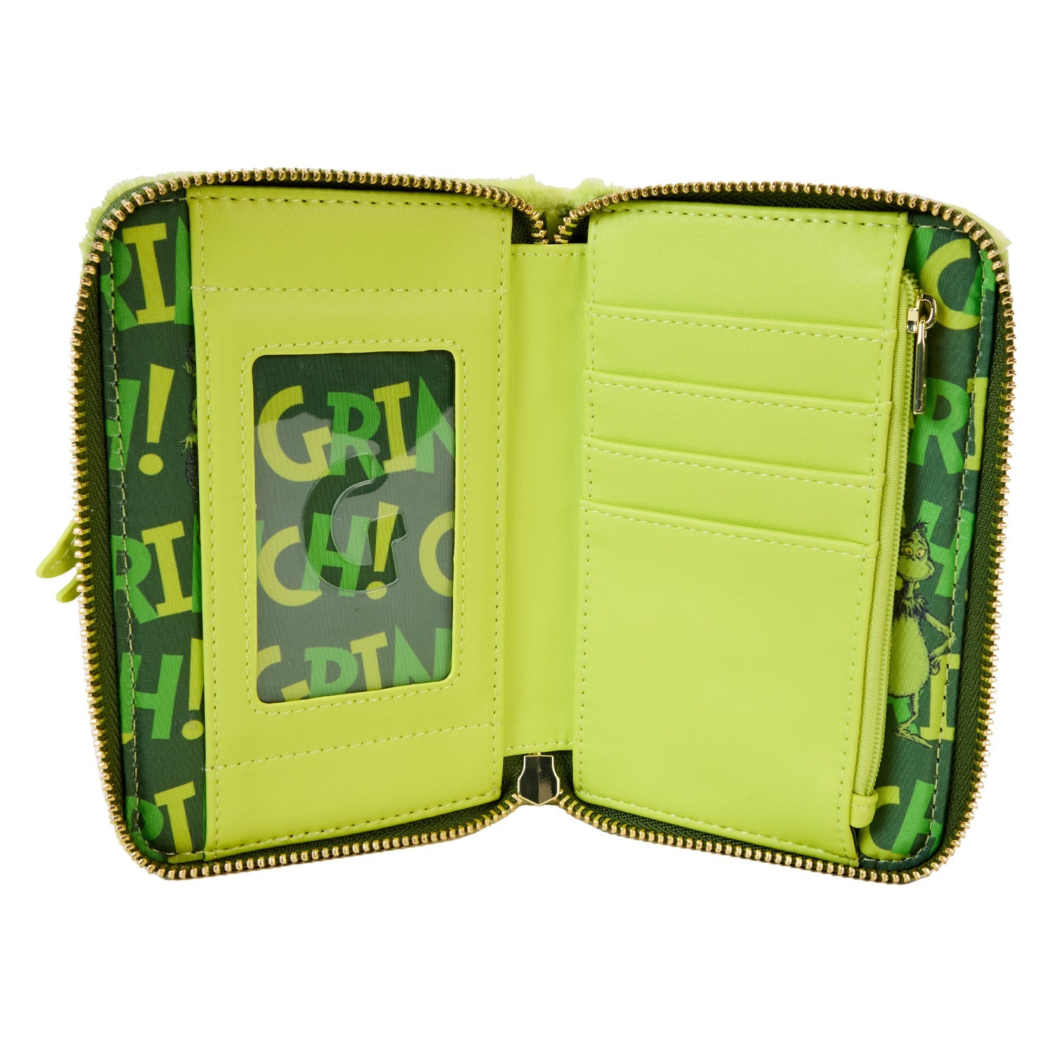 Loungefly x Dr Seuss Plush Grinch Glow Cosplay Zip Around Wallet - GeekCore