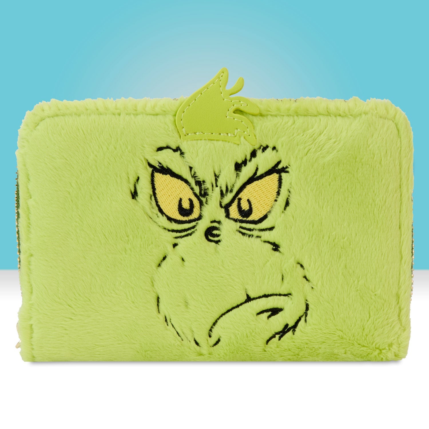 Loungefly x Dr Seuss Plush Grinch Glow Cosplay Zip Around Wallet - GeekCore