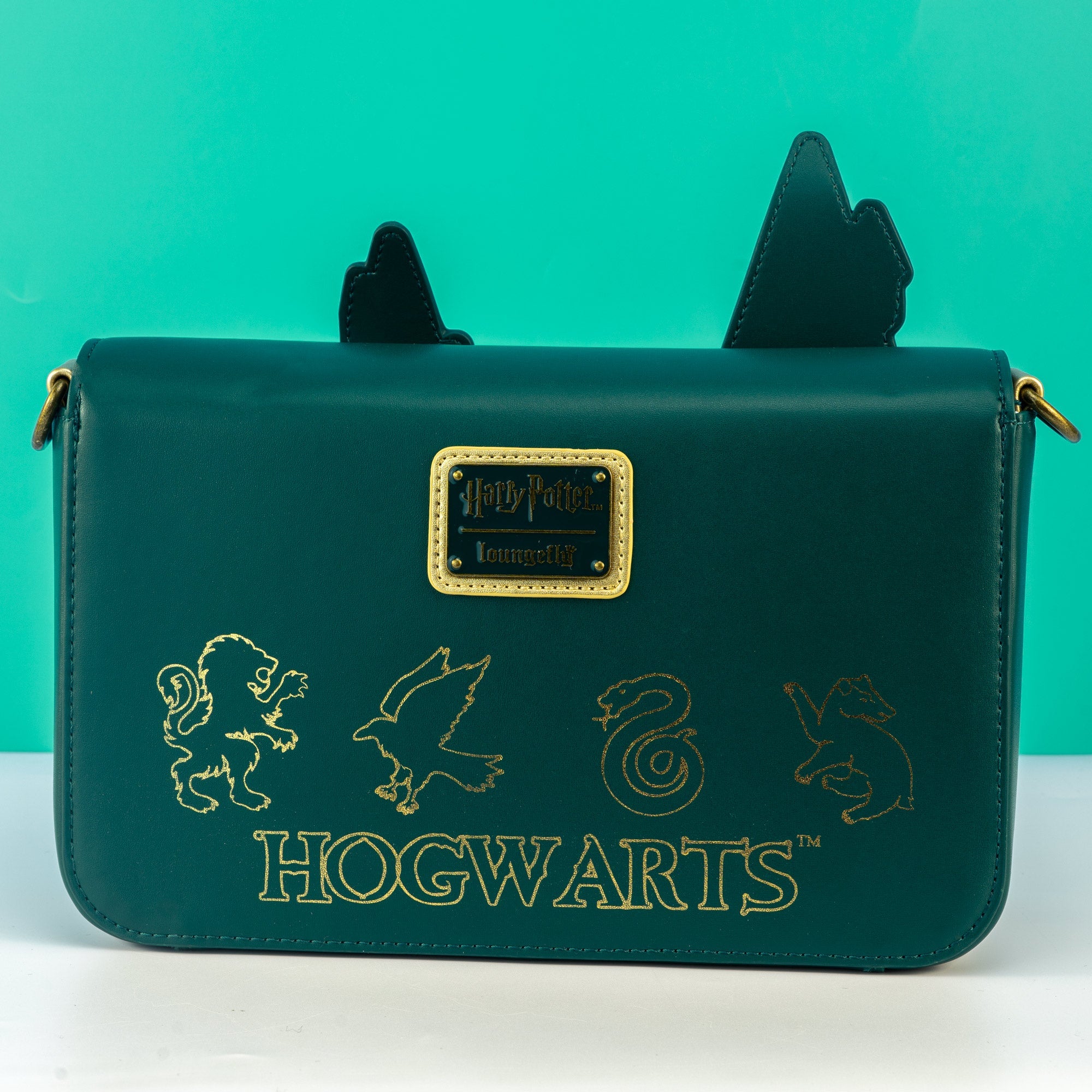 Loungefly x Harry Potter Golden Hogwarts Castle Crossbody Bag - GeekCore