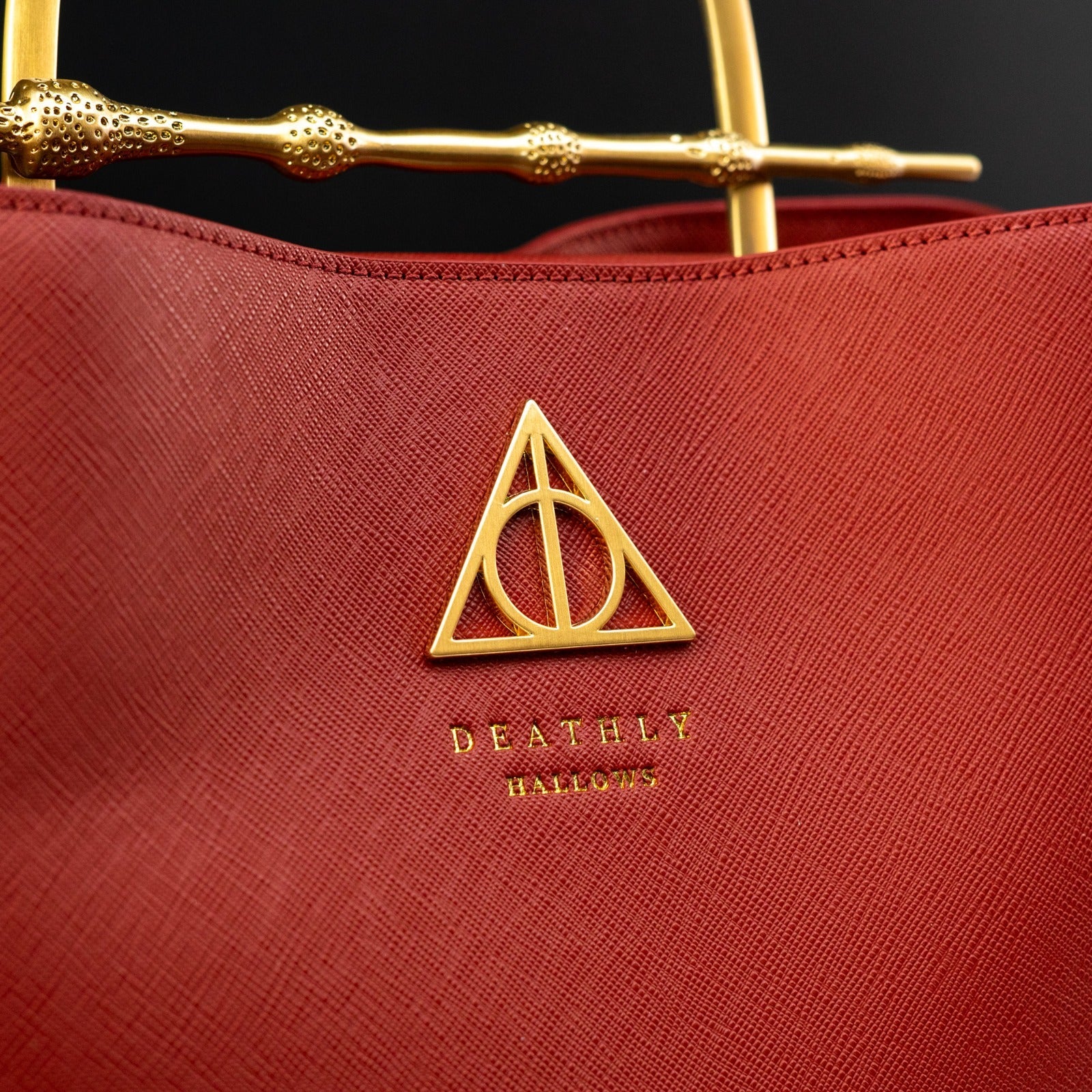 Loungefly x Harry Potter House Gryffindor Red Saffiano Elder Wand Crossbody Handbag - GeekCore