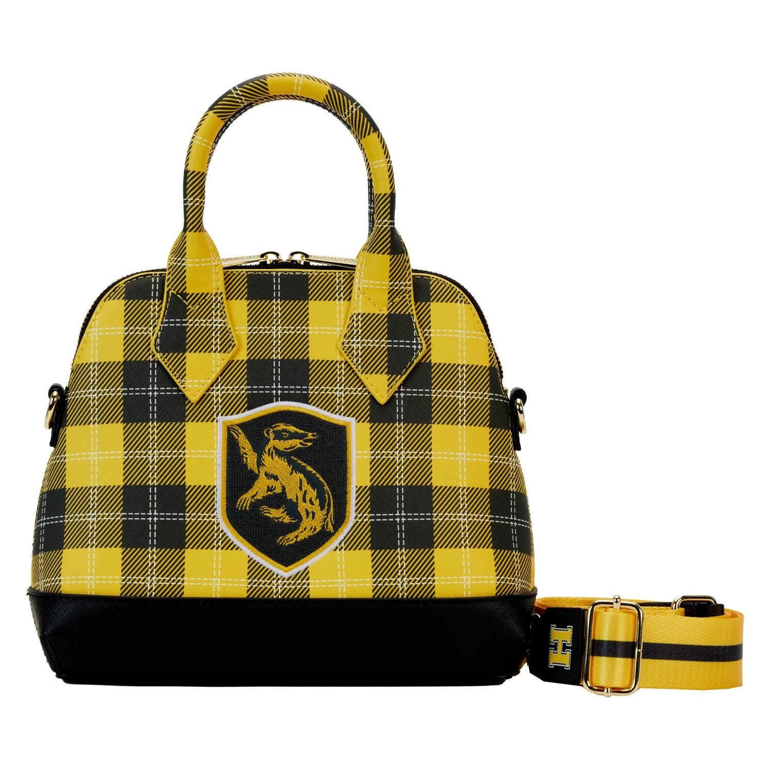 Loungefly x Harry Potter Hufflepuff Varsity Plaid Crossbody Bag - GeekCore