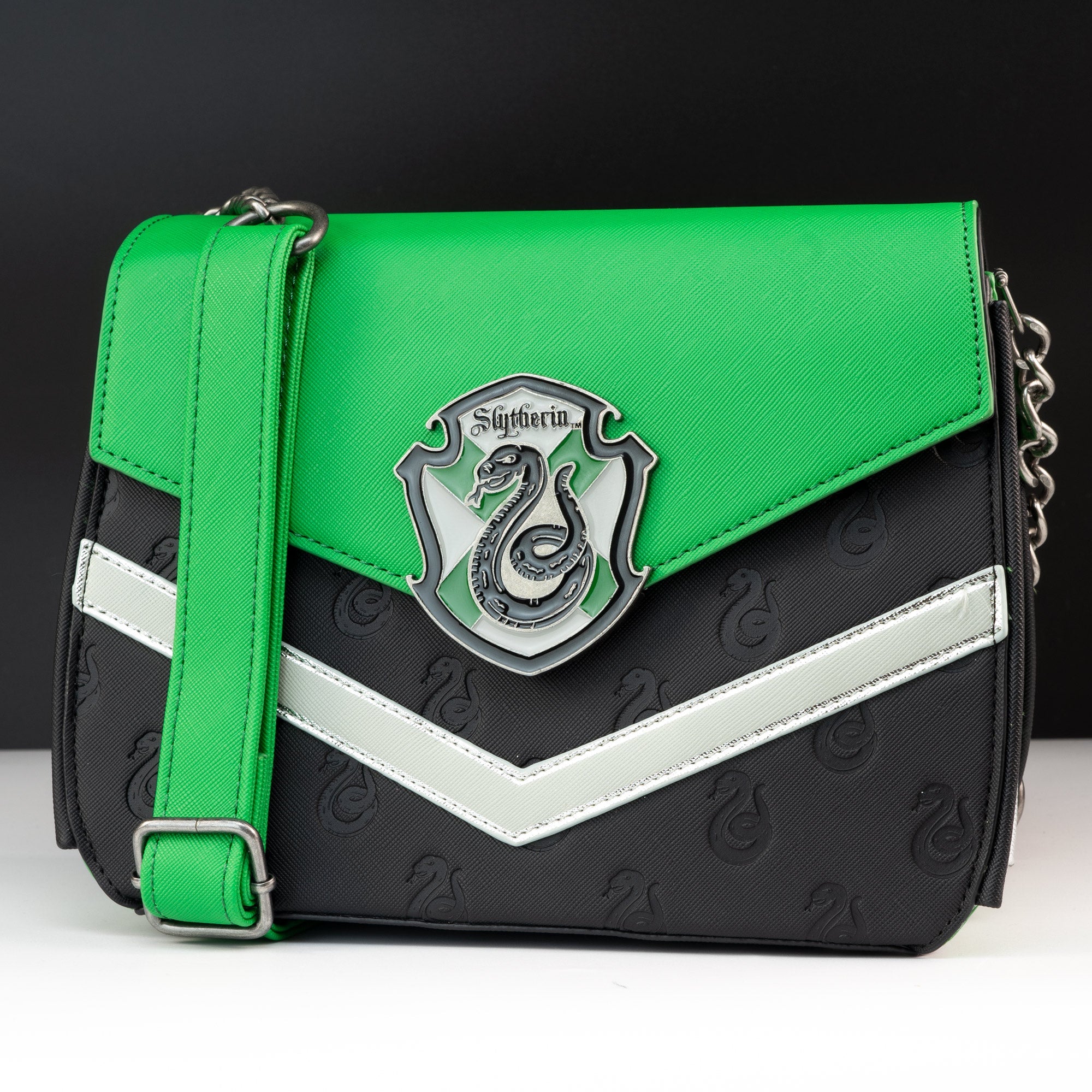 Loungefly x Harry Potter Slytherin Chain Strap Crossbody Bag - GeekCore