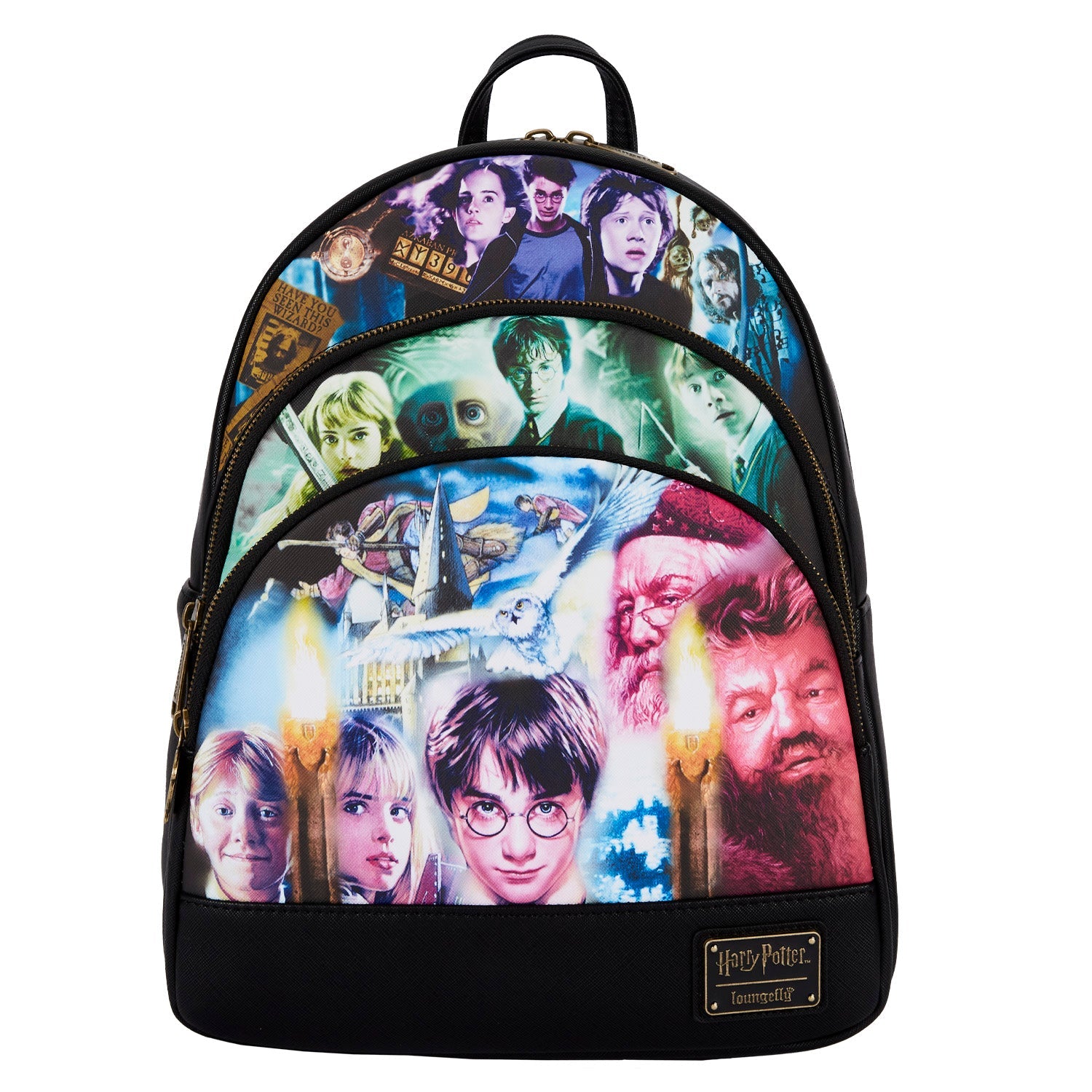 Loungefly x Harry Potter Trilogy Triple Pocket Mini Backpack - GeekCore