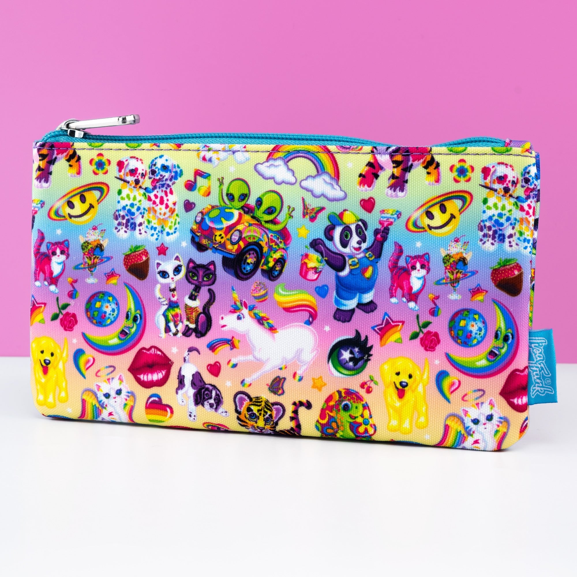Loungefly x Lisa Frank AOP Characters Zipper Pouch - GeekCore
