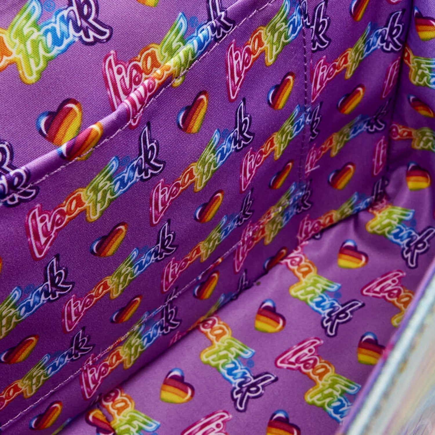 Loungefly x Lisa Frank Glitter Colour Block Crossbody Bag - GeekCore