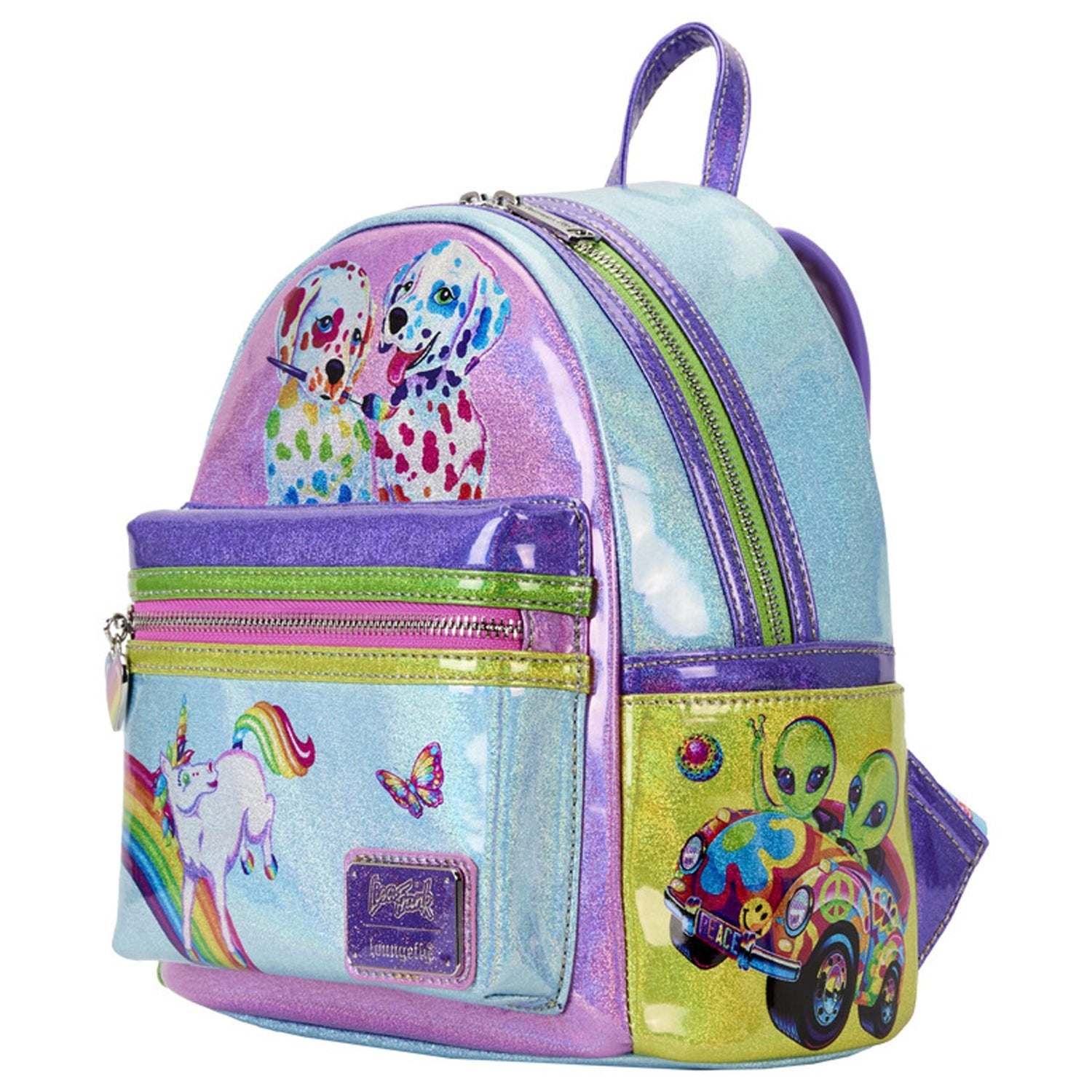 Loungefly x Lisa Frank Glitter Colour Block Mini Backpack GeekCore