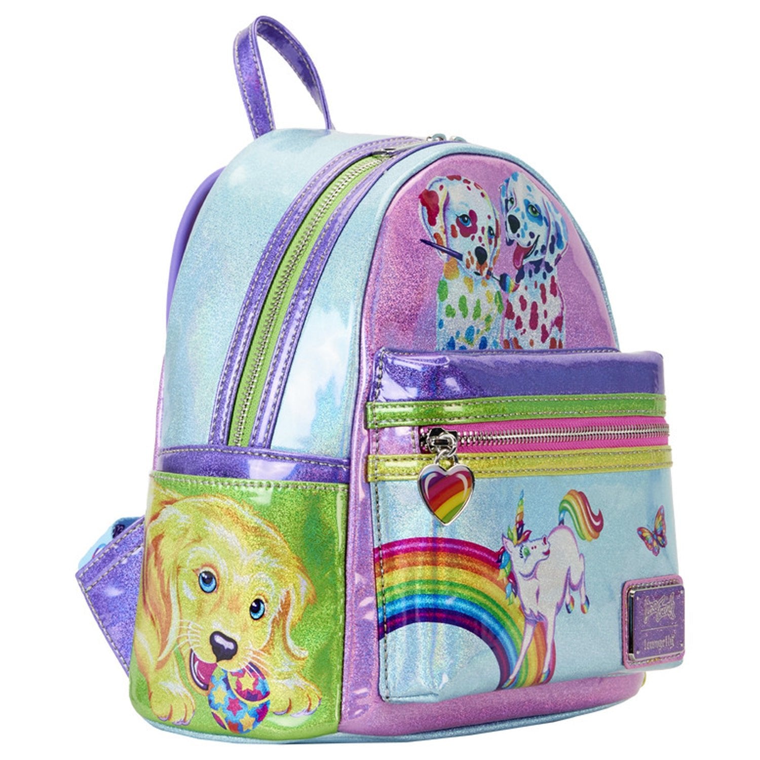 Loungefly x Lisa Frank Glitter Colour Block Mini Backpack - GeekCore