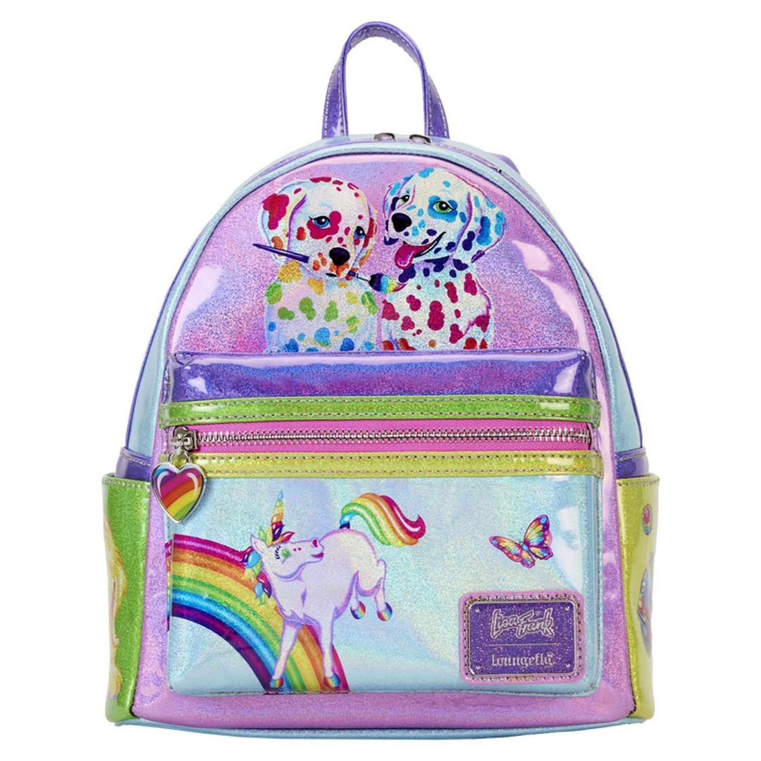 Loungefly x Lisa Frank Glitter Colour Block Mini Backpack - GeekCore