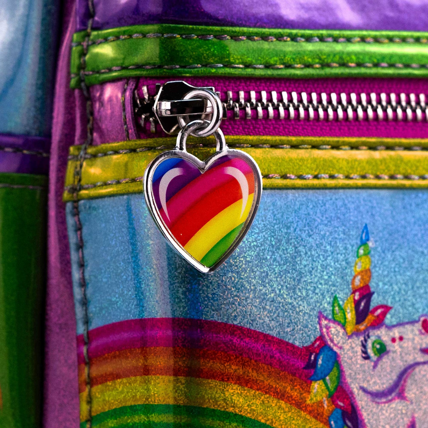 Loungefly x Lisa Frank Glitter Colour Block Mini Backpack - GeekCore