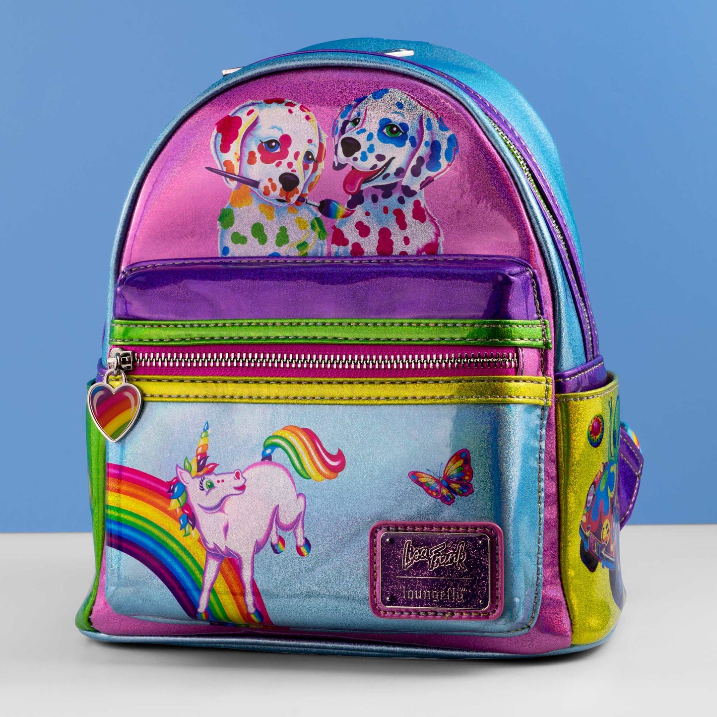 Loungefly x Lisa Frank Glitter Colour Block Mini Backpack - GeekCore