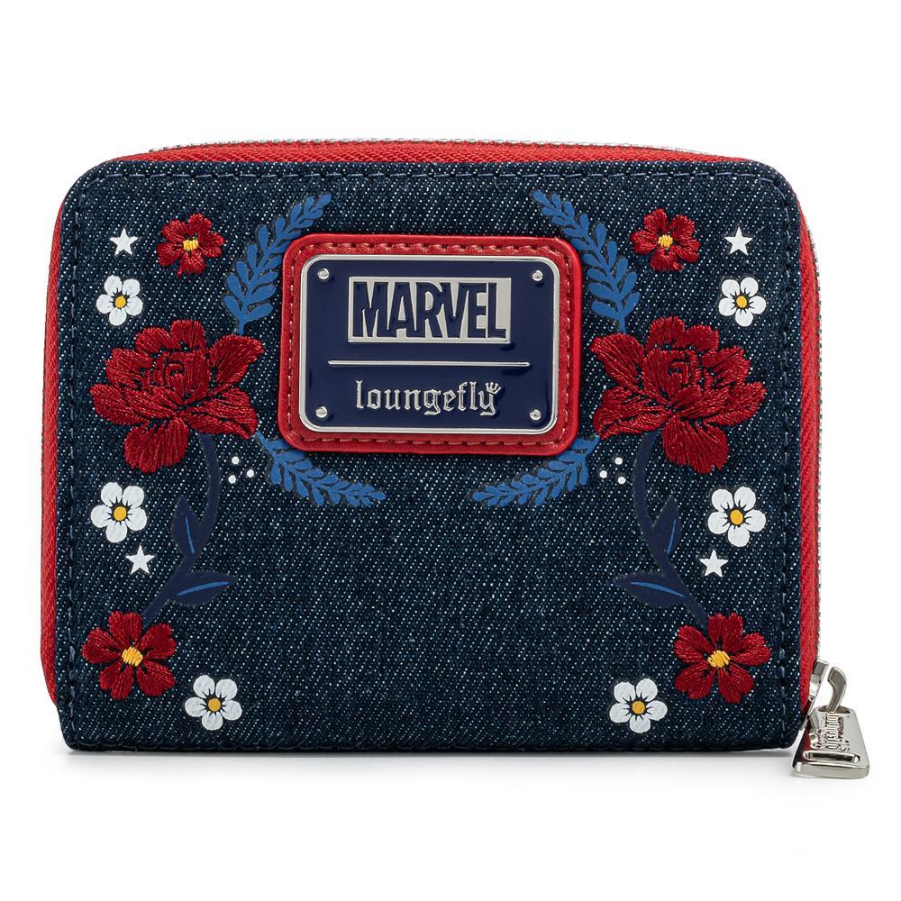 Loungefly x Marvel Captain America 80th Anniversary Floral Shield Purse - GeekCore