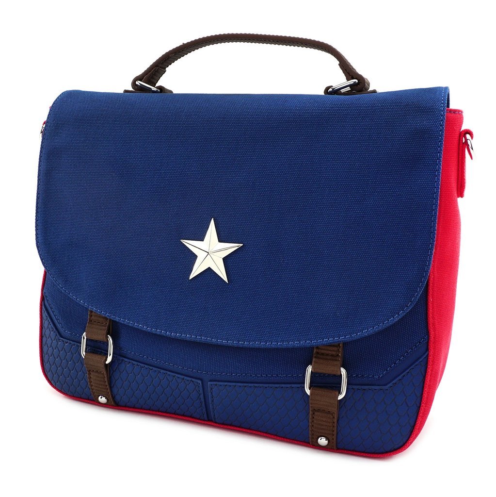 Loungefly x Marvel Captain America Endgame Hero Canvas Messenger Bag - GeekCore