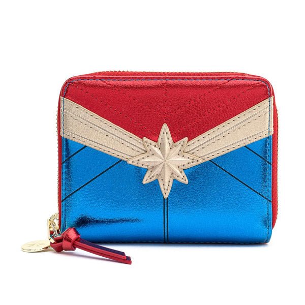 Loungefly x Marvel Captain Marvel Metallic Zip Around Purse - GeekCore