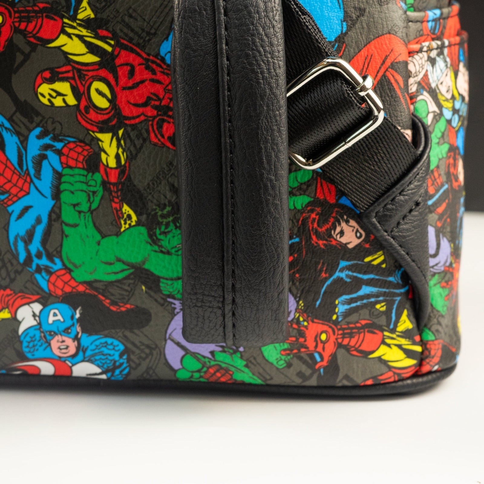 Loungefly x Marvel Comic Book Character Poses AOP Mini Backpack - GeekCore