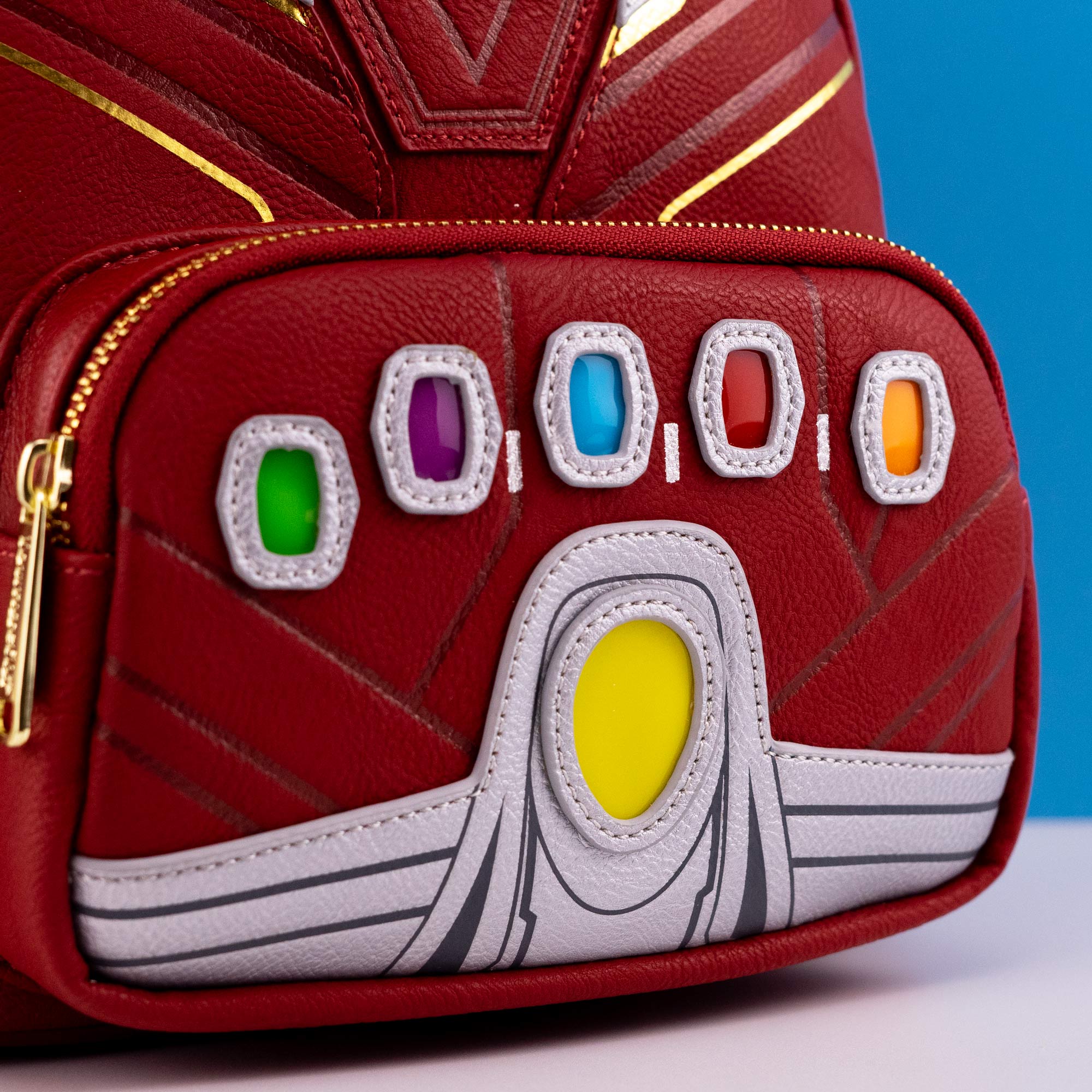 Loungefly x Marvel Infinity Gauntlet Iron Man Cosplay Mini Backpack - GeekCore