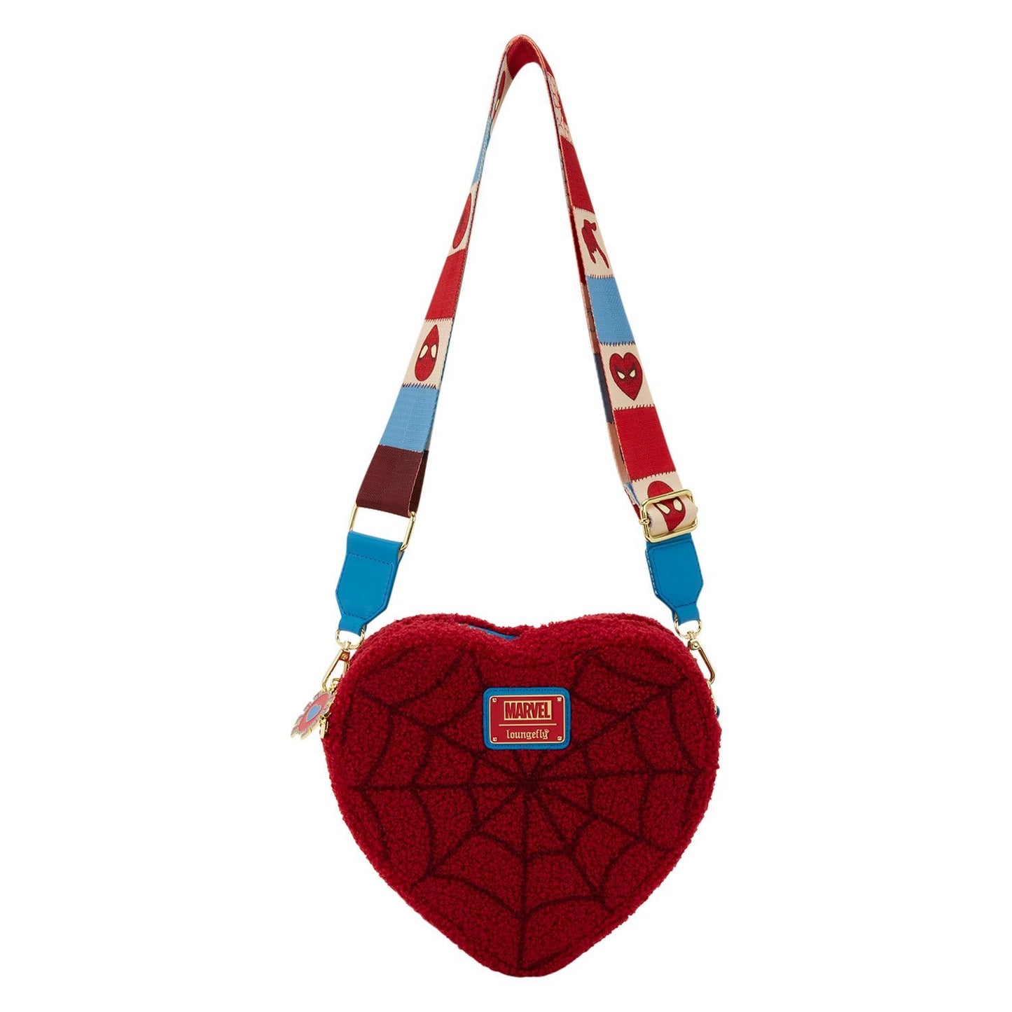Loungefly x Marvel Spider - Man Sherpa Heart Crossbody Bag - GeekCore