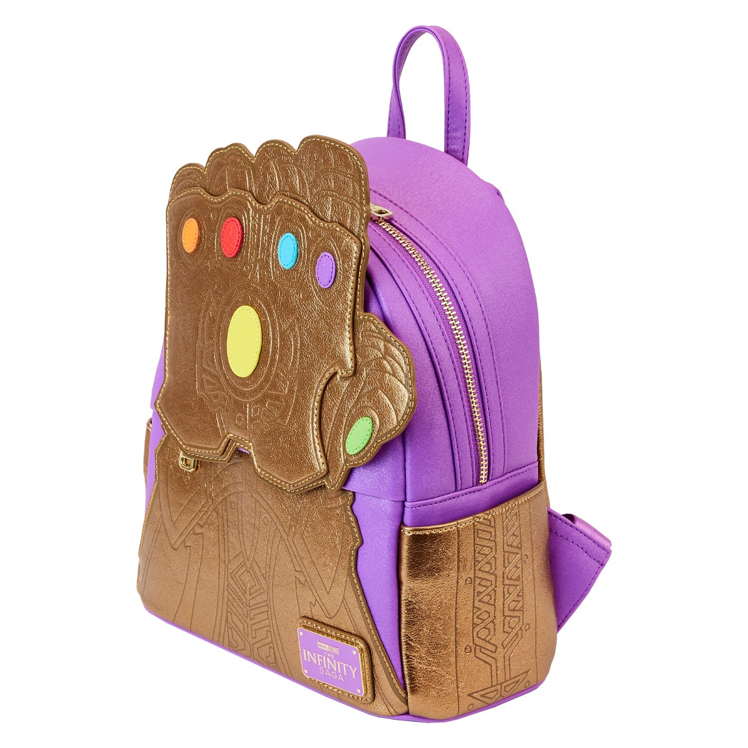 Loungefly x Marvel Thanos Infinity Gauntlet Shine Cosplay Mini Backpack - GeekCore
