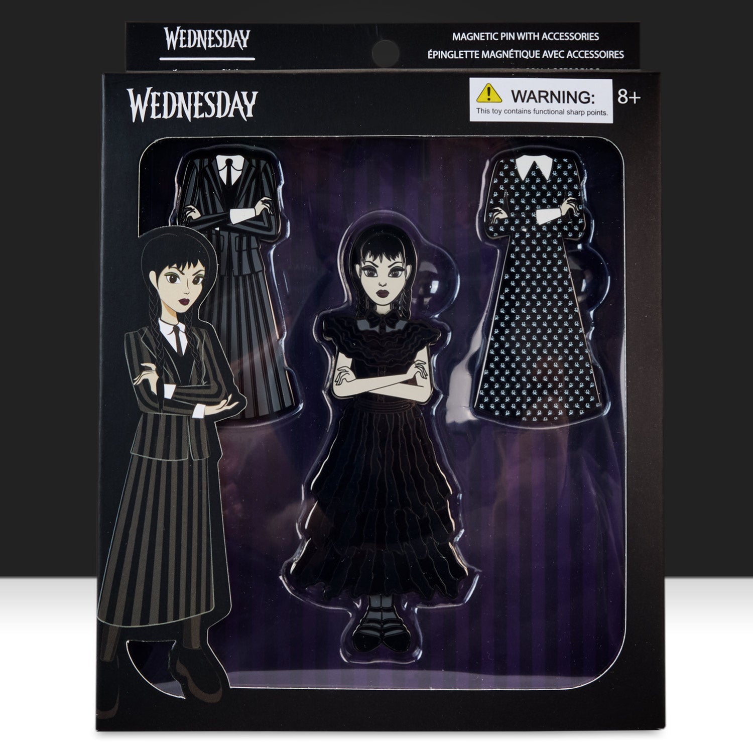 Loungefly x MGM Wednesday Addams Paper Doll Pin - GeekCore