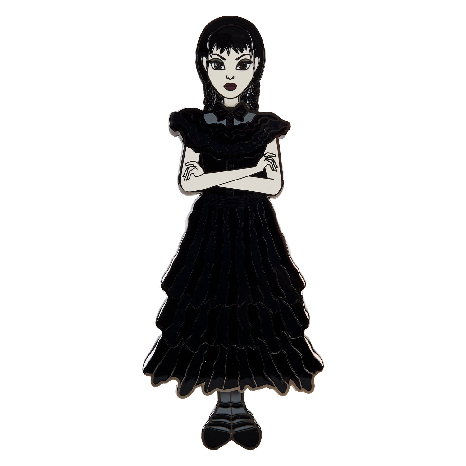 Loungefly x MGM Wednesday Addams Paper Doll Pin - GeekCore