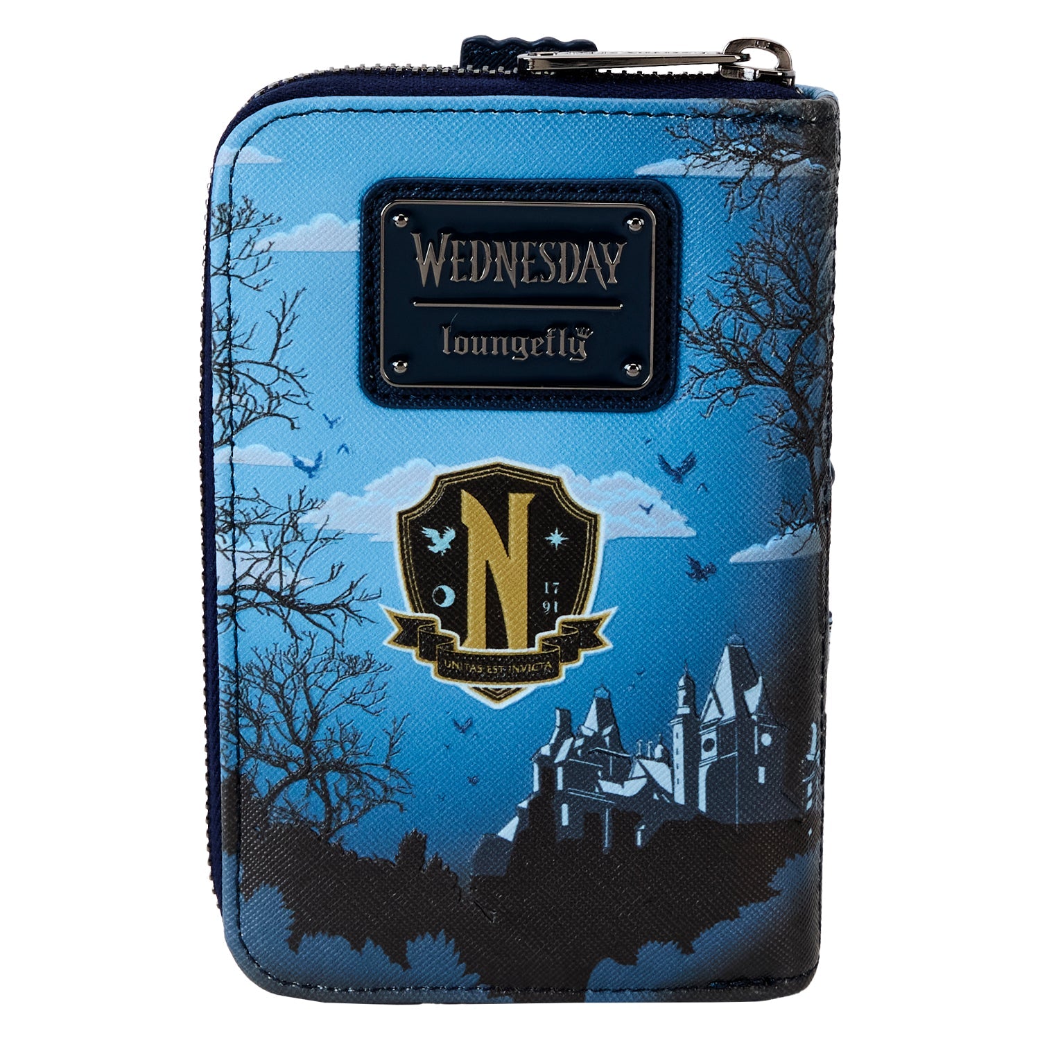 Loungefly x MGM Wednesday Nevermore Castle Zip Around Wallet - GeekCore