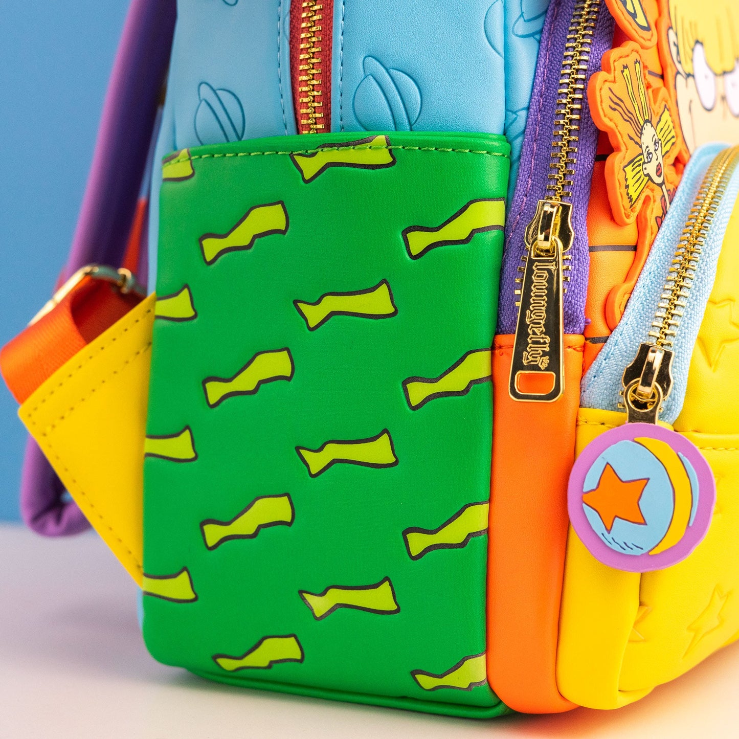 Loungefly x Nickelodeon Rugrats Tommy, Chucky & Angelica Triple Pocket Mini Backpack - GeekCore