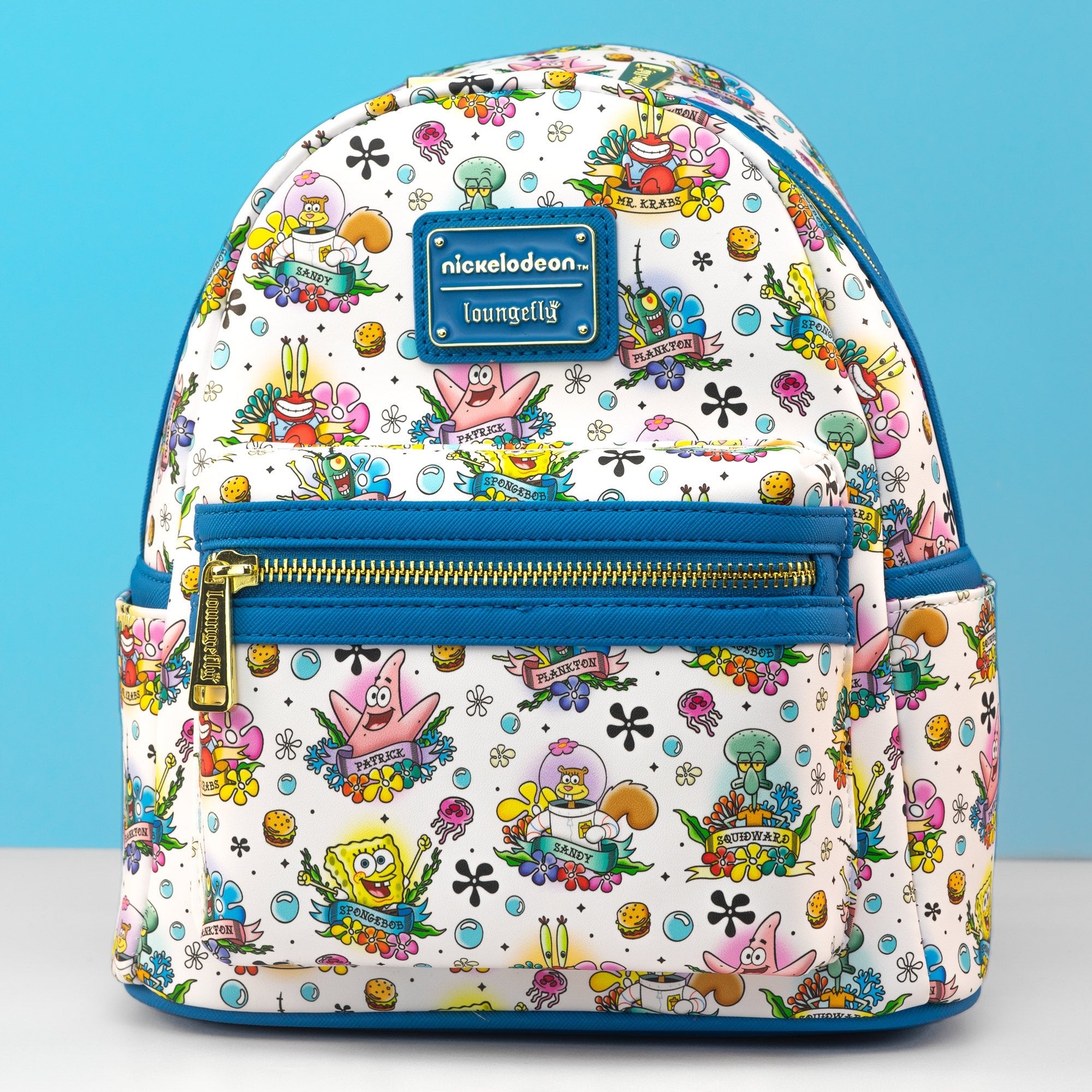 Spongebob Backpack Rolly Loungefly x Nickelodeon Spongebob Squarepants Tattoo AOP Mini Backpack ...