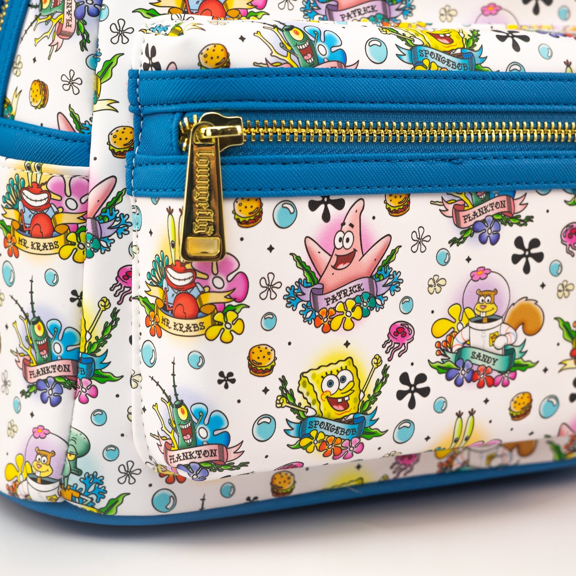 Loungefly x Nickelodeon Spongebob Squarepants Tattoo AOP Mini Backpack - GeekCore