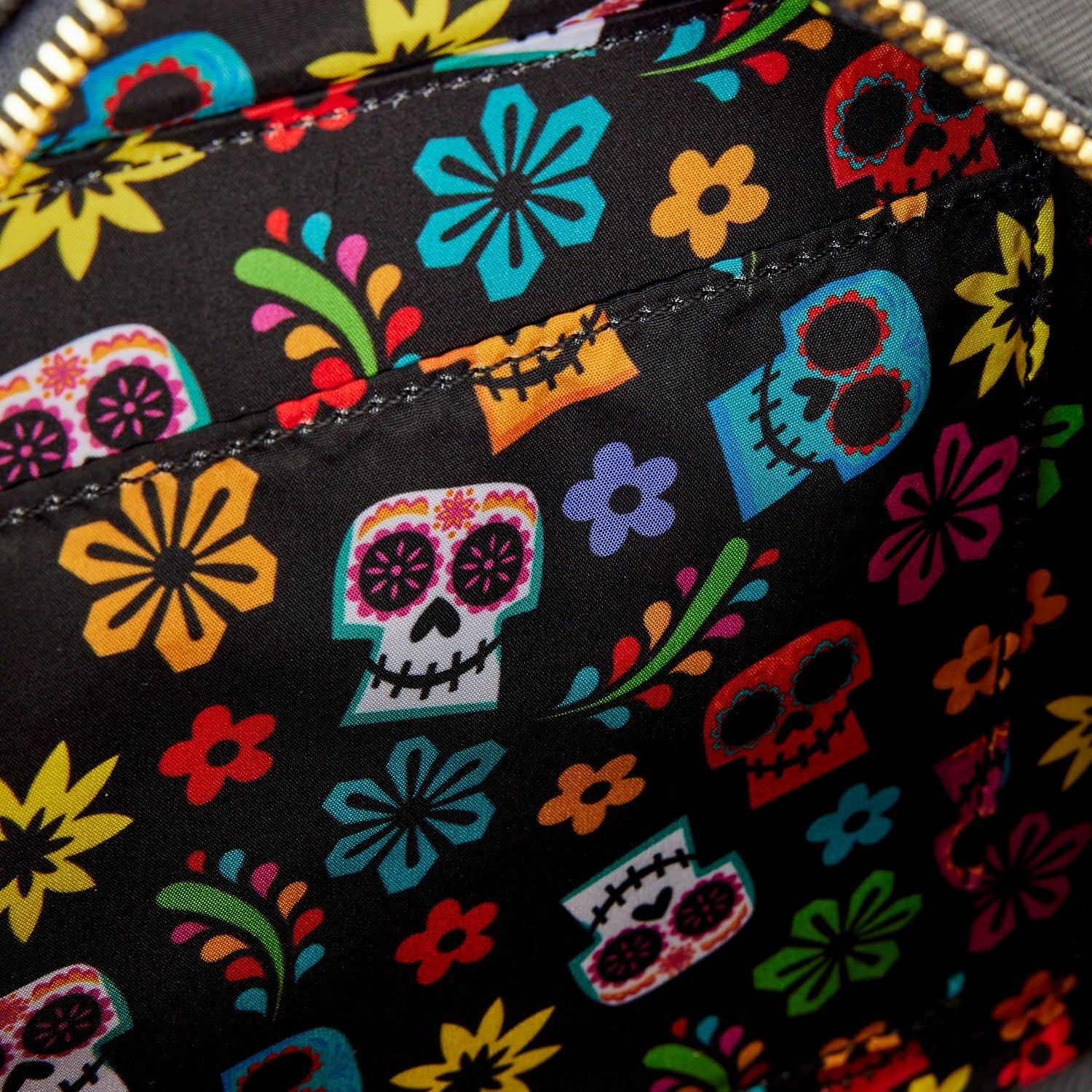 Loungefly x Pixar Coco Miguel Floral Skull Crossbody Handbag - GeekCore