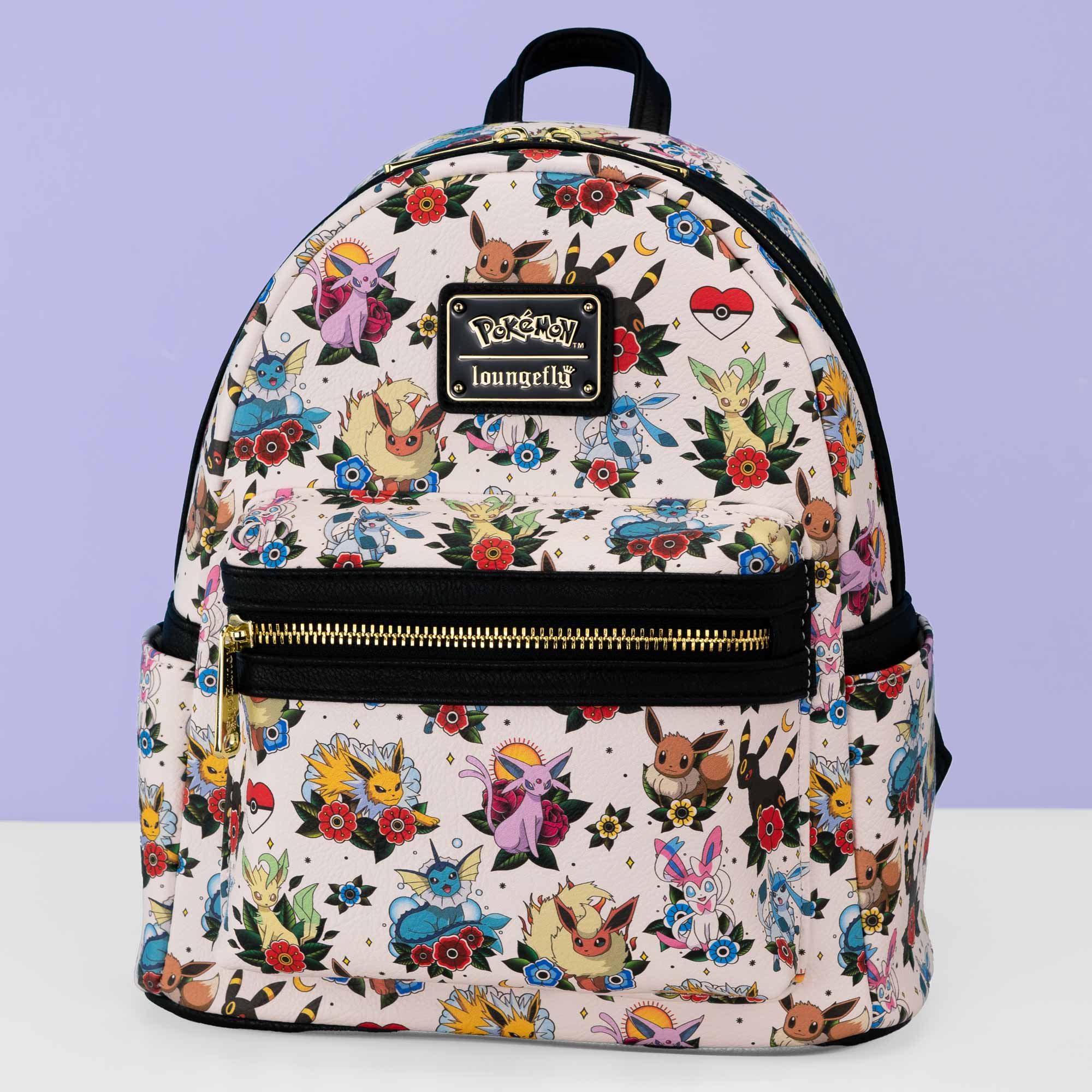 Loungefly x Pokemon Eevee Evolutions Tattoo AOP Mini Backpack - GeekCore