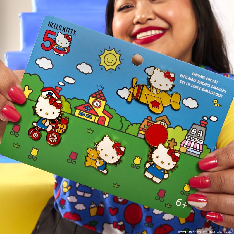 Loungefly x Sanrio Hello Kitty 50th Anniversary 4 Piece Pin Set - GeekCore