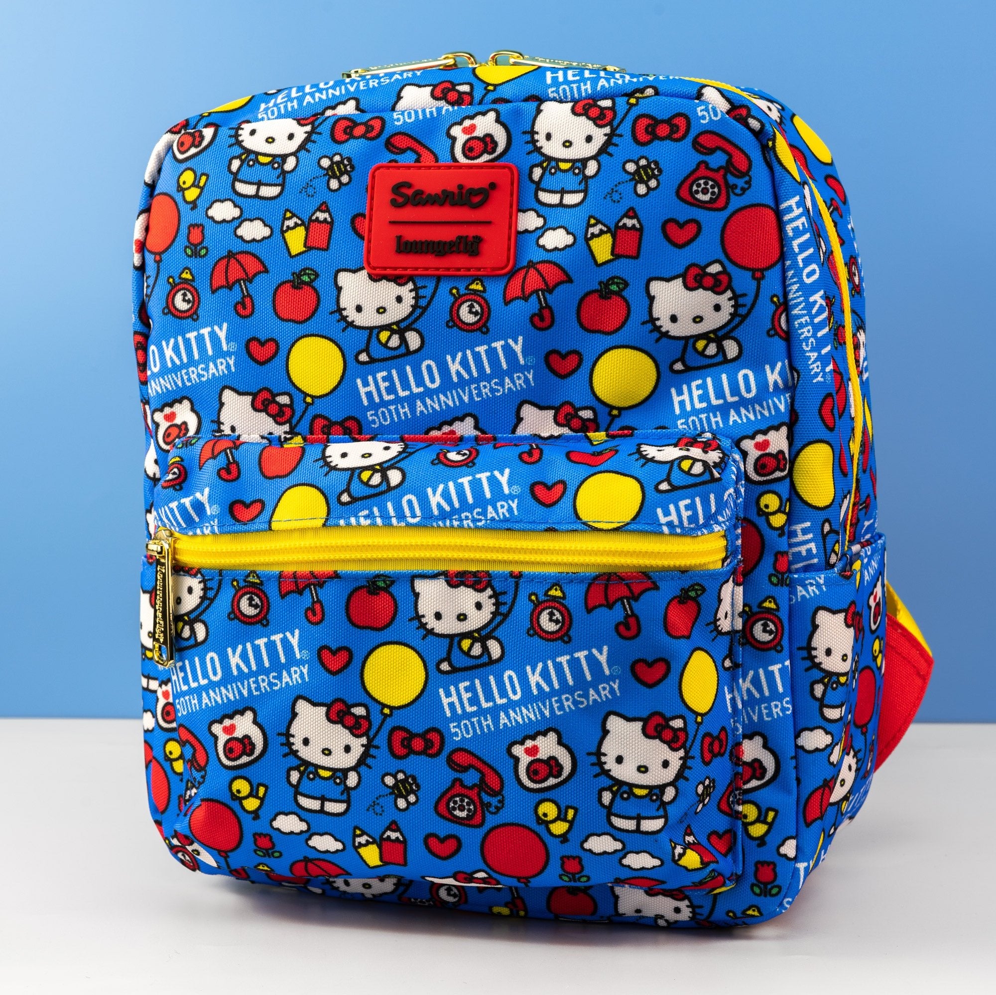 Loungefly x Sanrio Hello Kitty 50th Anniversary Classic AOP Nylon Square Mini Backpack - GeekCore