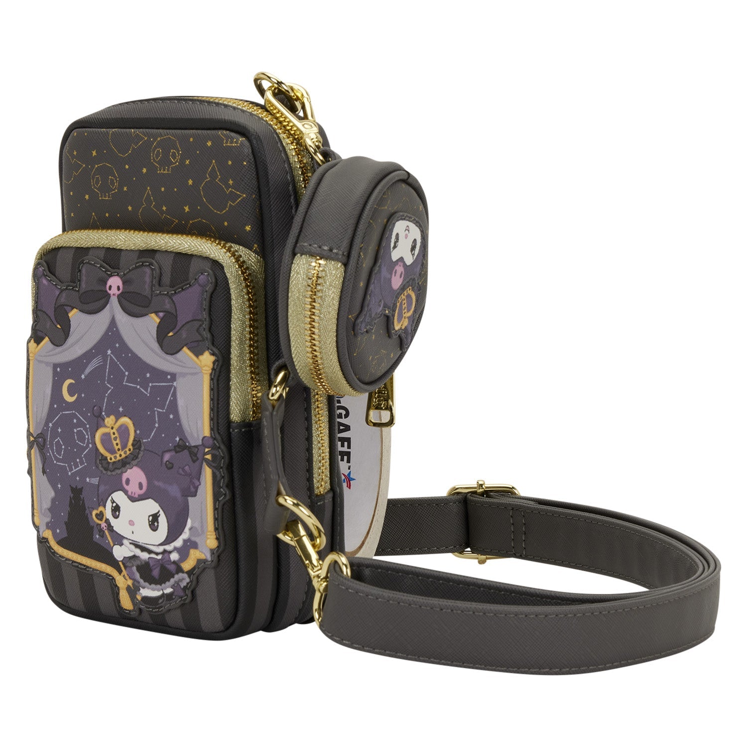 Loungefly x Sanrio Kuromi 20th Anniversary Cell Phone Crossbody Bag with Coin Bag - GeekCore